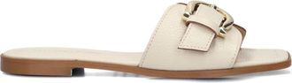 Stefano Lauran Schoenen, Dames, Wit, 43 EU, Leer, Elegante witte slippers voor de zomer
