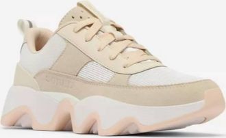 Sorel Womens Kinetic Impact Ii Wonder Lace Sneaker In Pearlescent/chalk