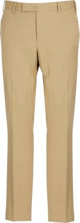 Pantaloni Torino Beige Cotton Straight-Leg Pants