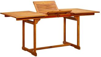 vidaXL Mesa de comedor jardín madera maciza acacia (120-170)x80x75 cm Vidaxl
