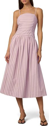 Joe's The Mara Tie Strap Midi Dress in Blush Pink Stripe at Nordstrom, Size X-Small