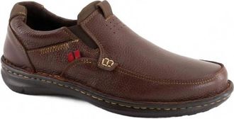 Andrea Mens Leather Loafer In Dark Brown
