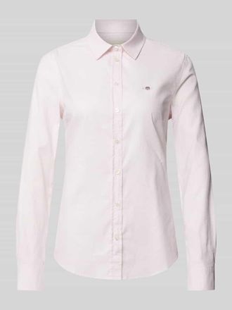 GANT Slim Fit Hemdbluse mit Label-Stitching in Rosa, Größe 34