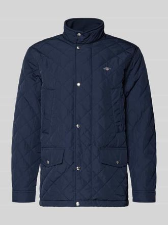 GANT Regular Fit Steppjacke mit Logo-Stitching Modell Windcheater in Marine, Gr&ouml;&szlig;e XXXL
