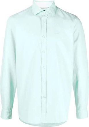 HUGO BOSS Leo-2E Katoenen Overhemd - Heren - Casual Overhemden - Groen - 2XL - Katoen - Overhemden