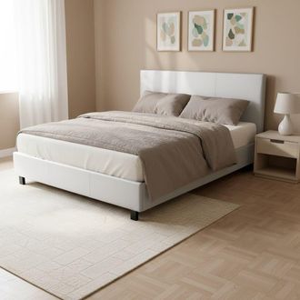 Weber Industries Cama atlanta 140 x 190 cm + 1 somier + 1 colch&oacute;n iris / blanco