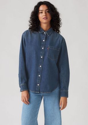 Levi's Jeansbluse LEVIS HARLIE BOYFRIEND SHIRT, Damen, Gr. XS (34), play around, Web, Obermaterial: 100% Baumwolle, unifarben, relaxed fit Po-bedeckend, 2-Kn