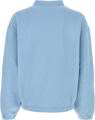 Dolce & Gabbana Mens Logo-Embroidered Cotton Sweatshirt Blue Sweater
