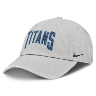 Nike Tennessee Titans Primetime Club Arched Nike Mens NFL Adjustable Hat in Grey | NF020BB9V-BYX