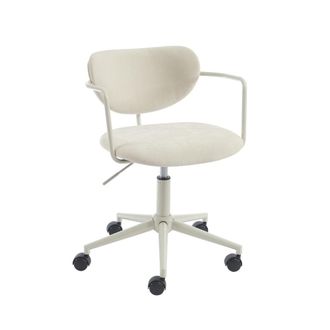 Pantone Silla de oficina de tela beige arena con ruedas