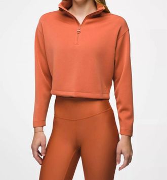 Prana Shea Half Zip Top In Terracotta