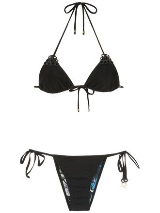 Amir Slama embellished triangle top bikini set - Nero