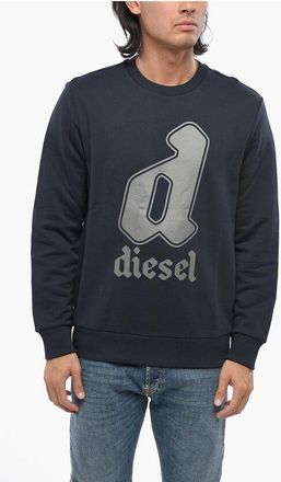 Diesel Crew Neck Brushed Cotton Sweatshirt with Printed Logo size Xxl