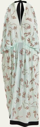 16Arlington Vana Embellished Chiffon Midi Dress