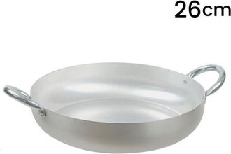 Trade Shop Trade Shop - Panina De Aluminio Con 2 Manijas De Metal De &Oslash;20 A 30 Cm De Utensilio De Cocina - -di&aacute;metro 26cm