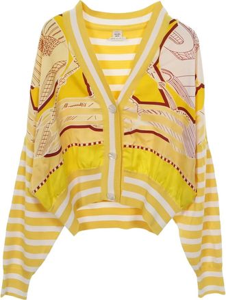 Herm&egrave;s Cardigan a righe anni 2010 - Giallo