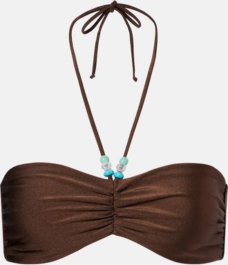 JADE Swim Top bikini Zoe arricciato con perline