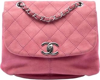 Chanel Pre-owned Classic Flap Crossbody - Dames - Pre-owned - Roze - Maat: ONE Size Leer