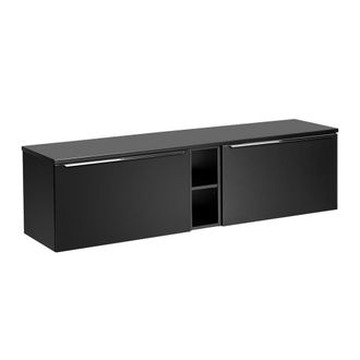 Petits Meubles Mueble bajo lavabo 180cm 2 nichos tableros laminados y mdf negro