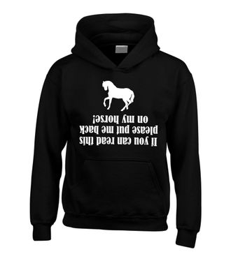 Edward Sinclair Personalised If you can read this please put me back on my horse with Name on back | XL | Black | Horse Riding Hoodie |(Goto Add Gift Options Enter na
