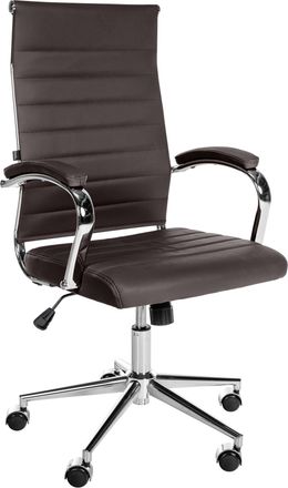 Clp Silla De Oficina Mollis De Cuero Aut&eacute;ntico Caf&eacute;