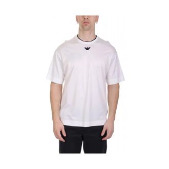 Emporio Armani Tops, Heren, Wit, M, Emporio Armani - Tops > T-shirts