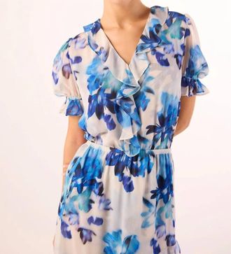 Misa Connie Chiffon Top In Blurred Bouquet