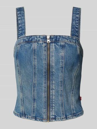 Levi's Jeansbustier mit durchgehendem Rei&szlig;verschluss in Jeansblau, Gr&ouml;&szlig;e XS