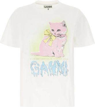 Ganni Mujer, Camisetas, Blanco, Talla: S