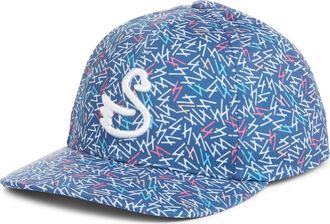 Swannies Vance Geo Print Snapback Golf Hat in Navy at Nordstrom Rack