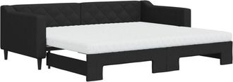 vidaXL Vidaxl - Sof&aacute; Cama Nido Con Colch&oacute;n Tela Negro 90x200 Cm