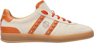 Philipp Plein Low-Top Sneakers Retro Rebel - unisex - Sneakers - Beige - 41 EU - Leer - Schoenen