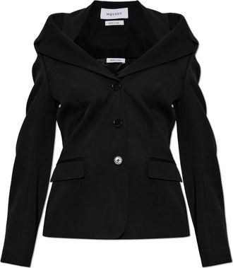 Alexander McQueen Jassen, Dames, Zwart, S, Wol, Wolblazer