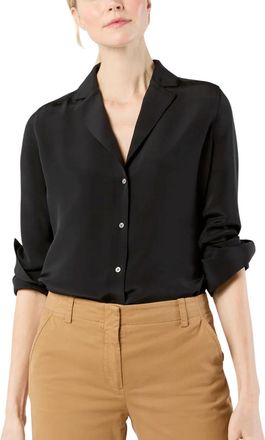 Ann Mashburn Ellis Blouse In Black Silk Crepe De Chine