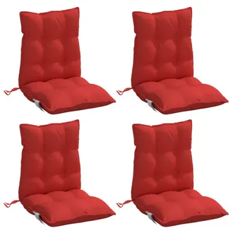 vidaXL Cojines Para Silla Con Respaldo Bajo 4 Uds Tela Oxford Rojo Vidaxl