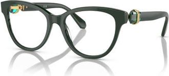 Swarovski 52mm Round optical glasses in Green at Nordstrom