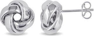 Delmar Love Knot Stud Earrings in White Gold at Nordstrom Rack