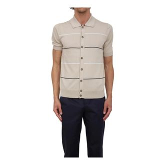 PESERICO Peserico, Short Sleeve Shirts, male, Beige, Size: 3XL Classic Polo Shirt for Men