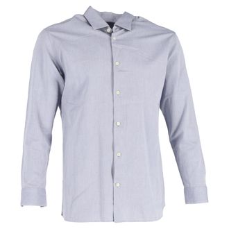Ermenegildo Zegna overhemd met lange mouwen en knoopsluiting in blauw katoen