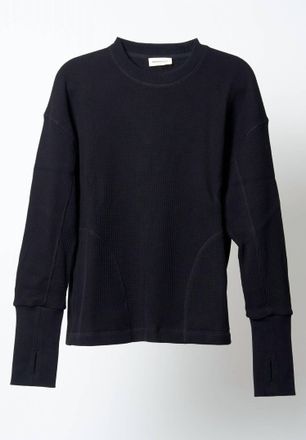 Nicholas Daley Mens Crew Neck Waffle Shirt In Black