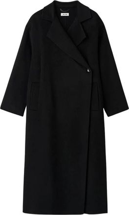 Soft Goat Single-Breasted Jas - Dames - Mantel - Zwart - S - Wol - Jassen