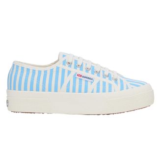 Superga Dames/Dames 2740 Print Stripes Trainers (Off White/Zure zomerse hemel)