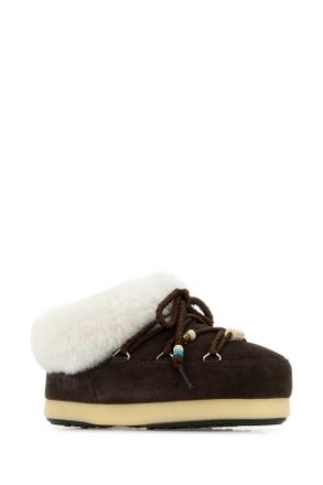 Moon Boot Womens Brown Suede Evx Slip Ons Black-Black Stivali Black/black Boot