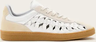 AllSaints Cow Leather Velma Low Top Round Toe Woven Leather Trainers, Size: UK 4/ US 7/ EU 37