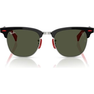 Ray-Ban x Scuderia Ferrari Clubmaster 51mm Square Sunglasses in Green at Nordstrom