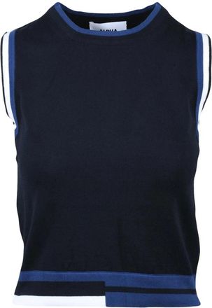 Alpha Studio Dames, Truien, Blauw, Maat: L Katoen