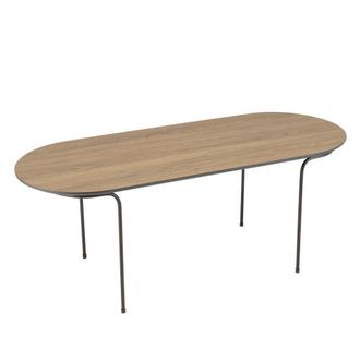 Macabane Mesa de centro rectangular con esquinas redondeadas 100x40cm