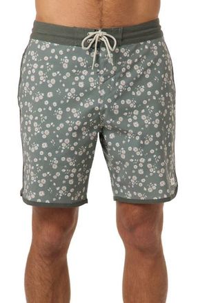O'Neill Cruzer Stripe Scallop Board Shorts in Mulled Basil at Nordstrom, Size 34