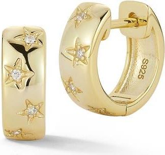 Glaze Jewelry Bold Star Cubic Zirconia Huggie Hoop Earrings in Gold at Nordstrom Rack
