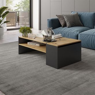 Vicco Mesa De Centro Ruby, Roble Artesanal/antracita, 110 X 60 Cm